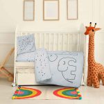 سرویس ملحفه نوزاد 3 تکه لایکو مدل فیل و زرافه - Image 2