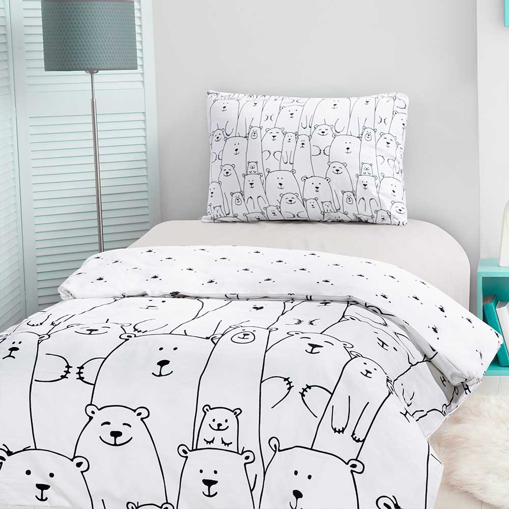 سرویس ملحفه بچگانه 3 تکه لایکو مدل مدرسه خرس ها