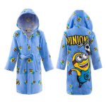 حوله پالتویی مخمل بچگانه لایکو مدل مینیون آبی