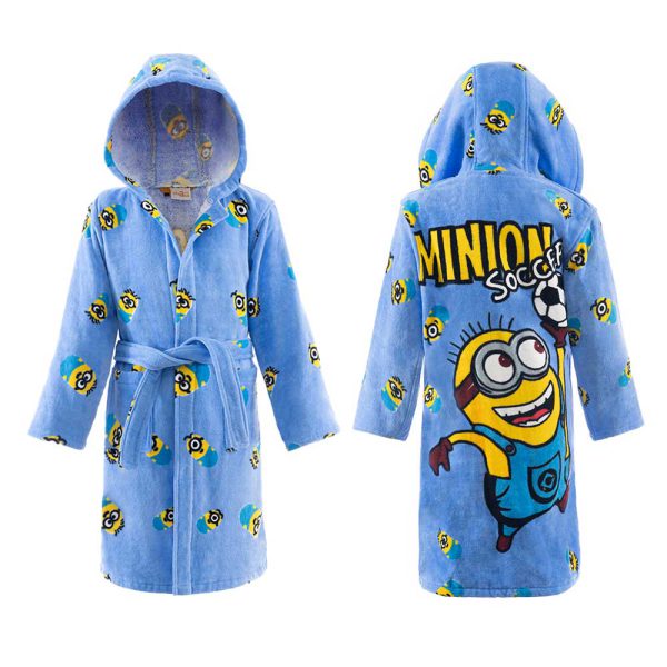 حوله پالتویی مخمل بچگانه لایکو مدل مینیون آبی