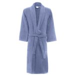 حوله پالتویی مخمل لوکس لایکو مدل آبی طوسی