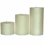 شمع آنتیک مدل پهن خط دار 3 عددی