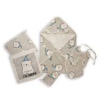 سرویس حوله نوزادی دورپیچ 6 تکه مدل خرسی