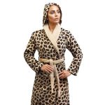 حوله پالتویی پودایران مدل پلنگی نسکافه ای - Image 4