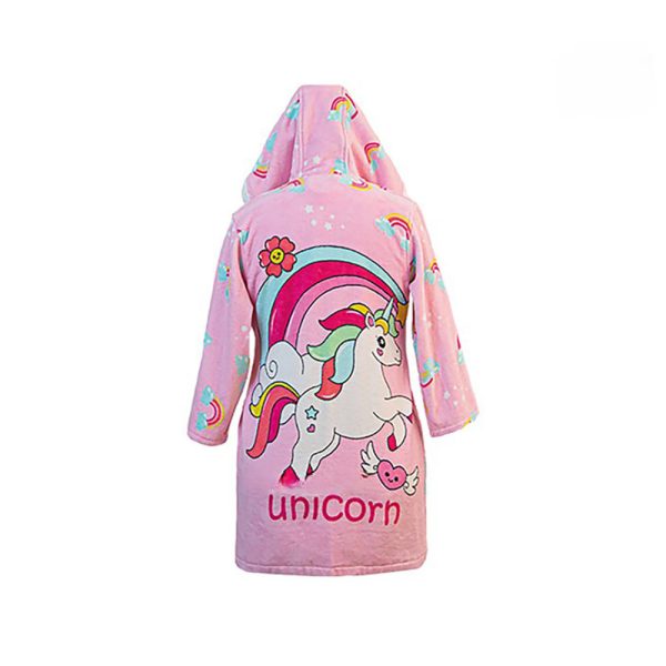 حوله پالتویی مخمل بچگانه پودایران مدل تک شاخ صورتی