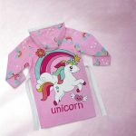 حوله پالتویی مخمل بچگانه پودایران مدل تک شاخ صورتی