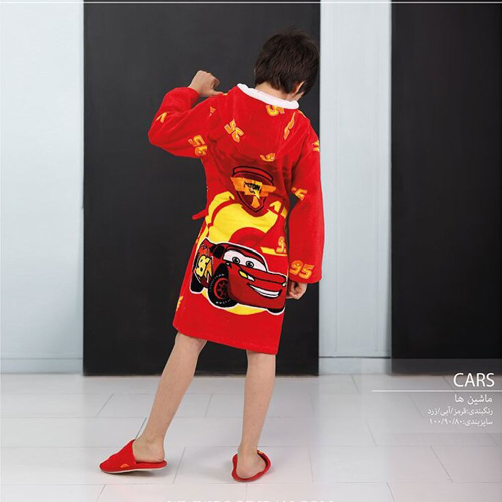 cars-red1 حوله پالتویی مخمل بچگانه پودایران مدل ماشین های قرمز - تصویر 1