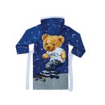 حوله پالتویی مخمل بچگانه پودایران مدل تدی سرمه ای