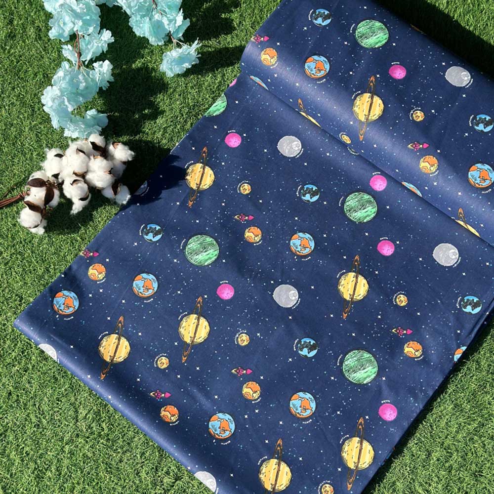 پارچه ملحفه ای عرض 240 مدل کهکشان سرمه ای