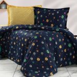 پارچه ملحفه ای عرض 240 مدل کهکشان سرمه ای - Image 2