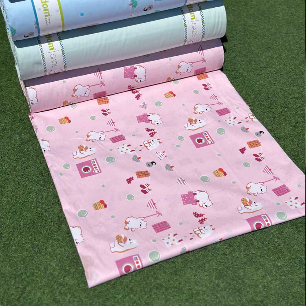 PINKBEAR پارچه ملحفه ای عرض 240 مدل خرس صورتی - تصویر 1
