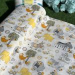 پارچه ملحفه ای عرض 240 مدل باغ وحش طوسی