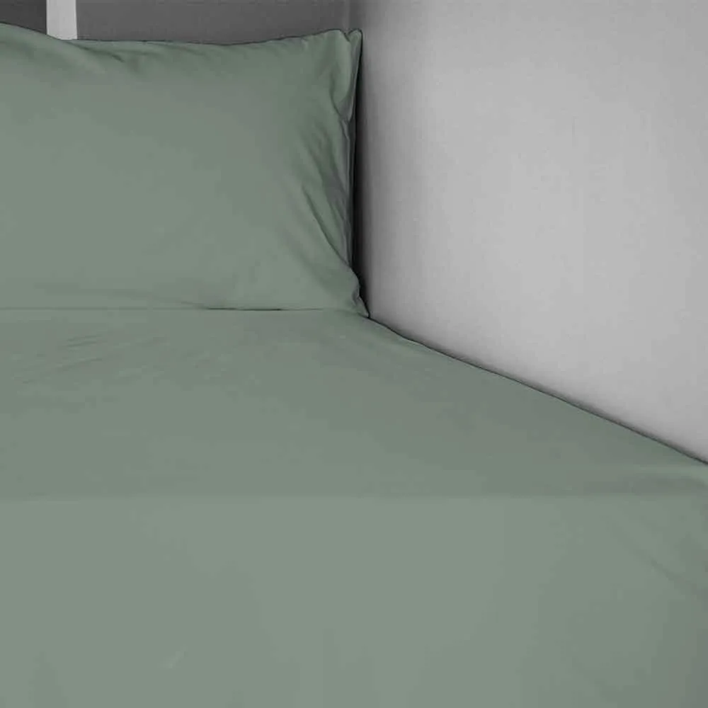 ملحفه کشدار و رو بالشی دو نفره لایکو مدل شوپن سبز