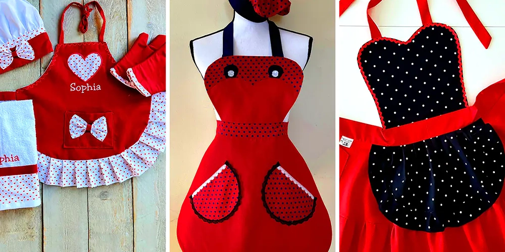 پیشوند یکی از انواع منسوجات آشپزخانه به رنگ‌های قرمز و سیاه