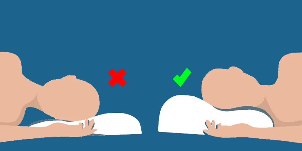 روش درست استفاده از بالش طبی، قرار دادن دقیق سر در بالاترین قسمت