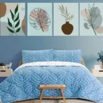 لحاف یک نفره لایکو مدل پرنیان آبی