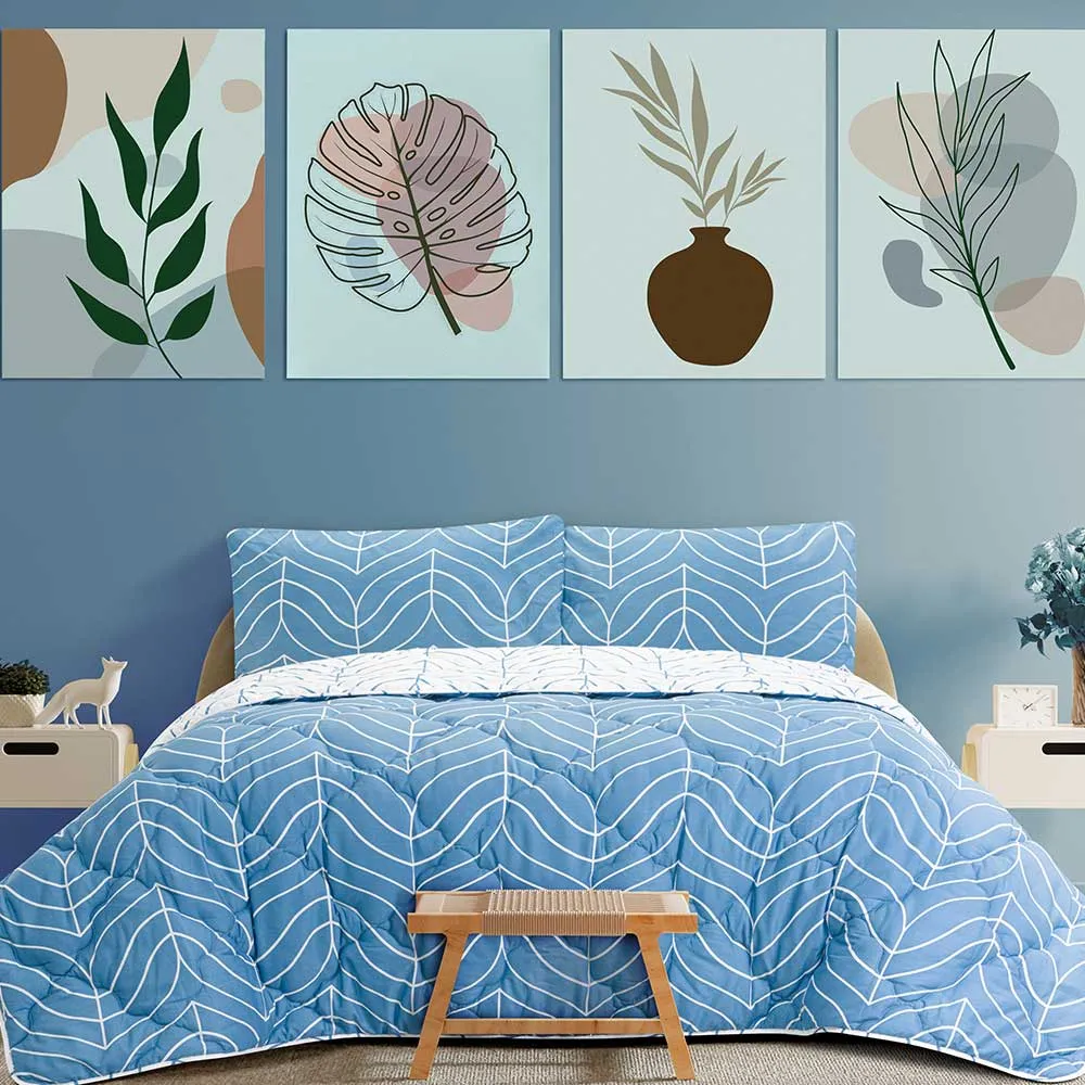 لحاف دونفره لایکو مدل پرنیان آبی