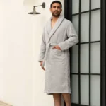 حوله پالتویی مخمل لواهوم مدل طوسی - Image 4