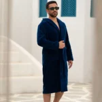 حوله پالتویی مخمل لواهوم مدل سرمه ای