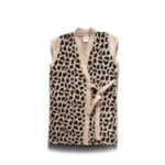 حوله آستین حلقه ای پودایران مدل پلنگی نسکافه ای