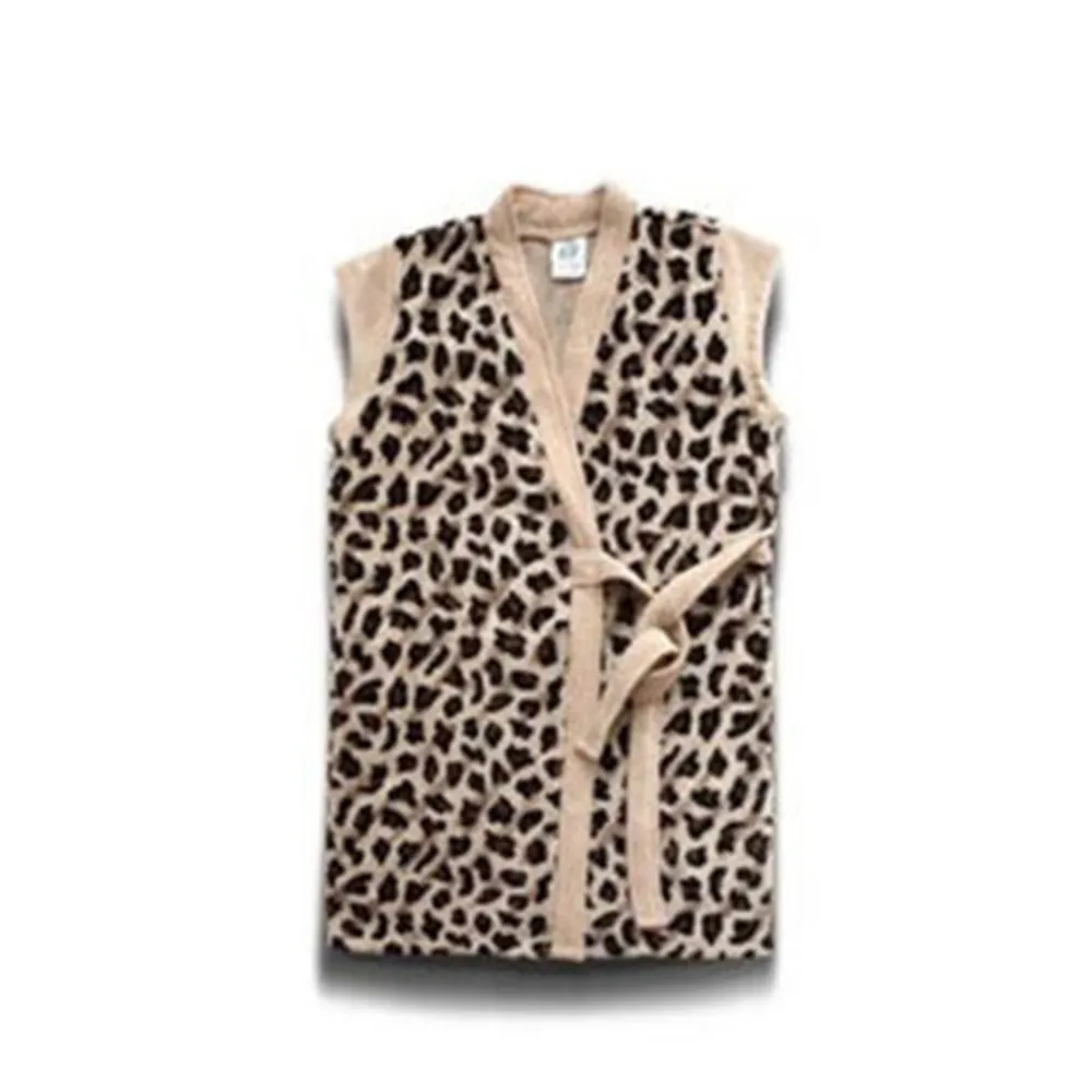 حوله آستین حلقه ای پودایران مدل پلنگی نسکافه ای