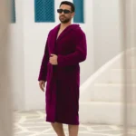 حوله پالتویی مخمل لواهوم مدل بنفش - تصویر 2
