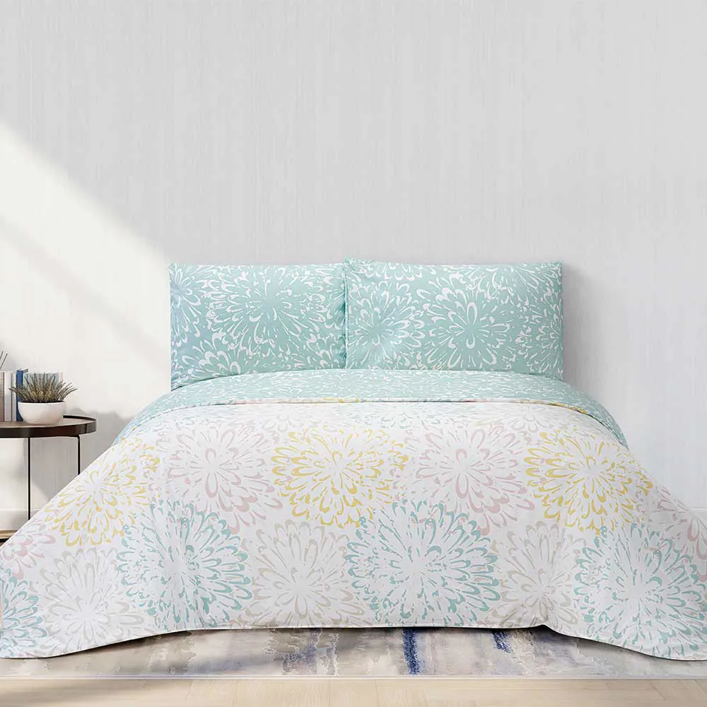 کاور لحاف با رویه بالش دو نفره آیدن سبز